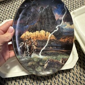 Decorative Plate with Lightning and Riders